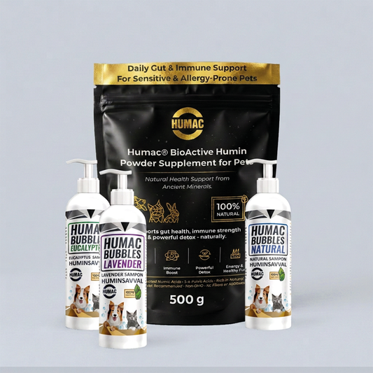 HUMAC® BioActive Humin Powder 500g + HUMAC® Bubbles sampon