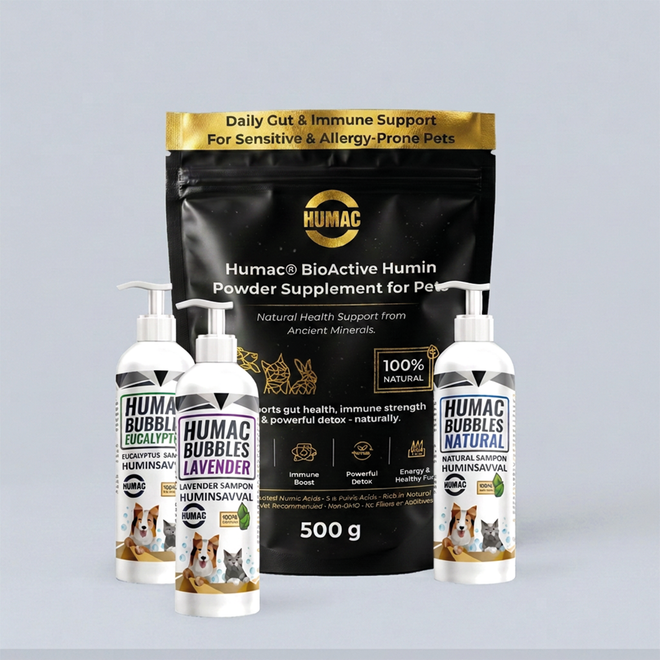 HUMAC® BioActive Humin Powder 500g + HUMAC® Bubbles sampon