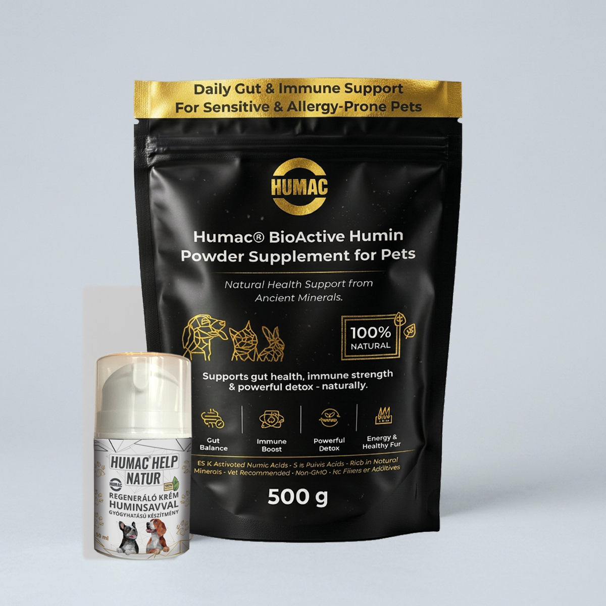 HUMAC® BioActive Humin Powder + HUMAC® Help Natur krém