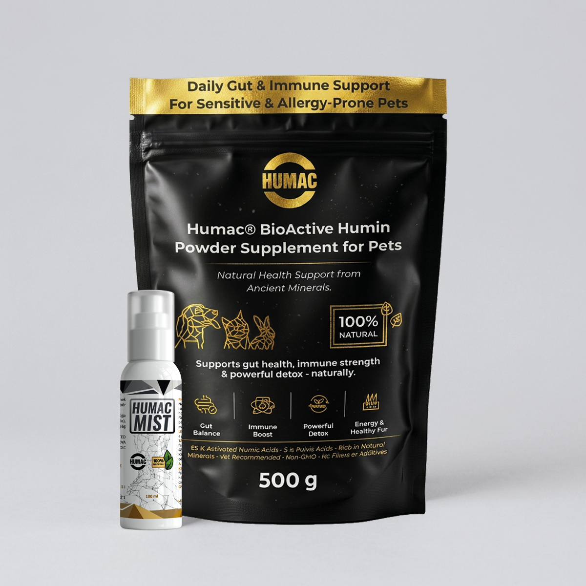 HUMAC® BioActive Humin Powder + HUMAC® Mist permet