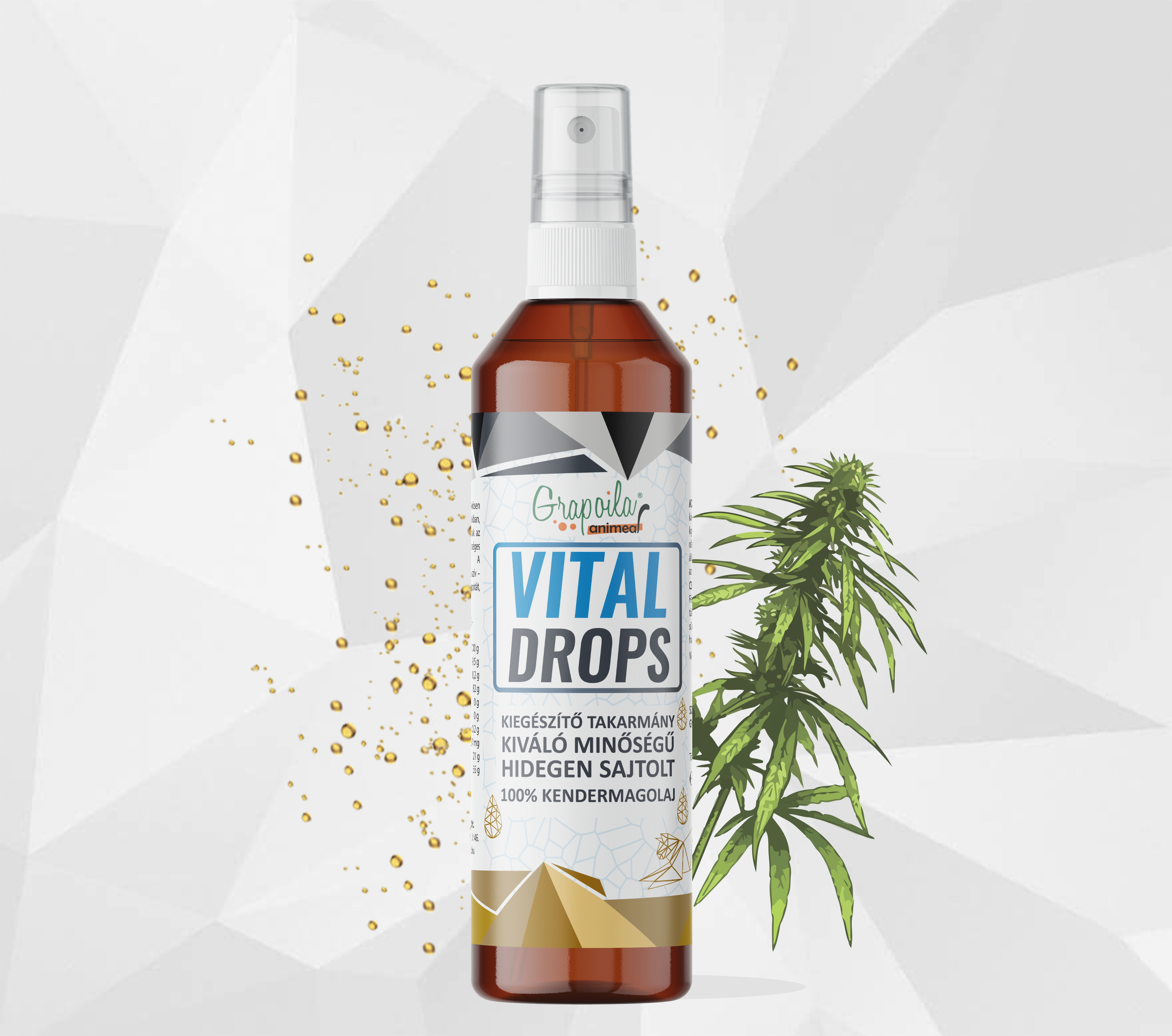 VITAL DROPS kendermagolaj  - 100% hidegen sajtolt természetes vitalitás